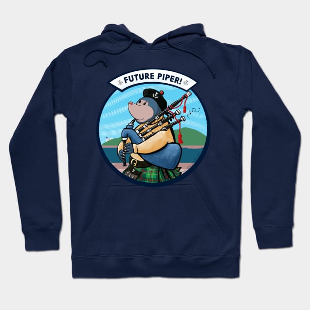 Future Piper Bagpipe Player Pipe Band Hoodie by brodyquixote